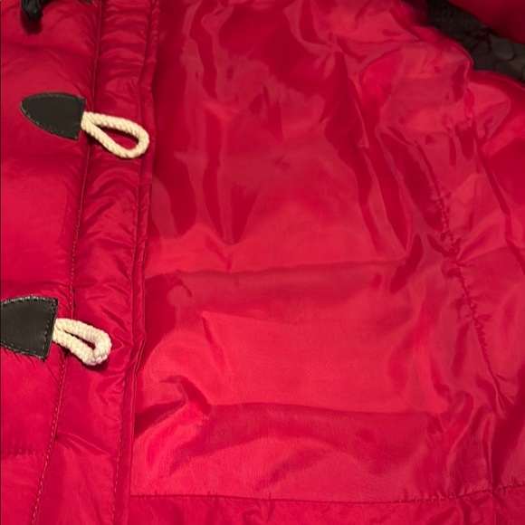 Red Puffer Vest with Toggle Buttons - Picture 7 of 8